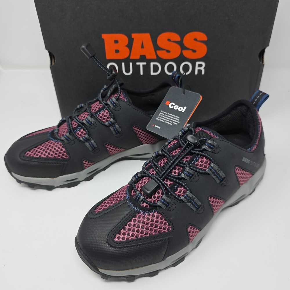 Bass Outdoor Aqua Mesh Trail Women 8 Black Pink Hiking Shoes BA12A808 Synthetic